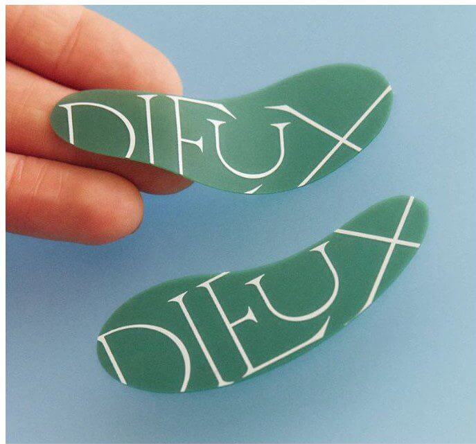 Foot orthotics labeled 'difux' by DIEUX, designed for comfort and support in footwear.