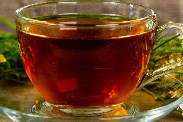 Chamomile tea benefits highlighted in a guide focused on hormone balancing teas, showcasing its calming and restorative properties.
