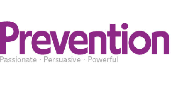 Prevention magazine logo featuring purple lettering, associated with the article on relaxation drinks by Dr. Taz MD.