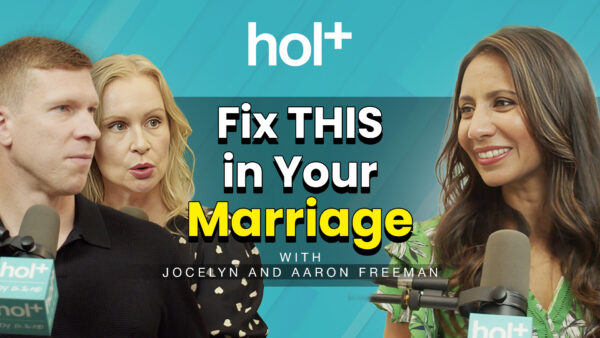 Dr Taz with Jocelyn and Aaron Freeman talking into podcast mics about how to fix marriages
