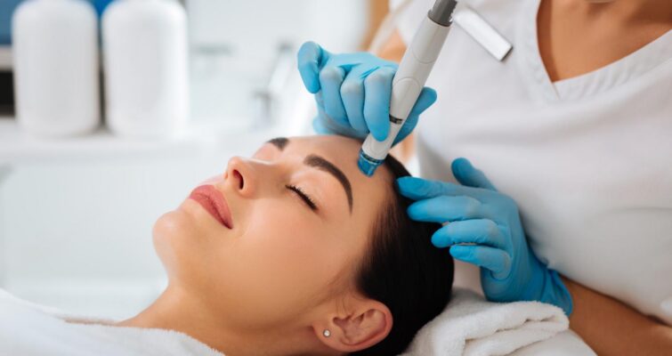 A woman getting a HydraFacial