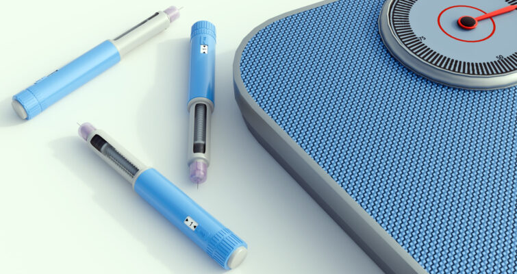 glp-1 injector pen and a scale