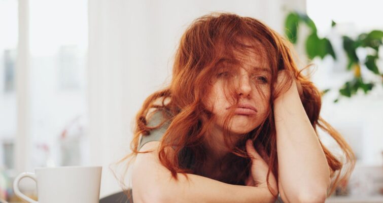 A stressed out woman