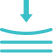Downward arrow pressing on a curved line above two horizontal lines.
