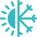 Sun and snowflake icon representing temperature control